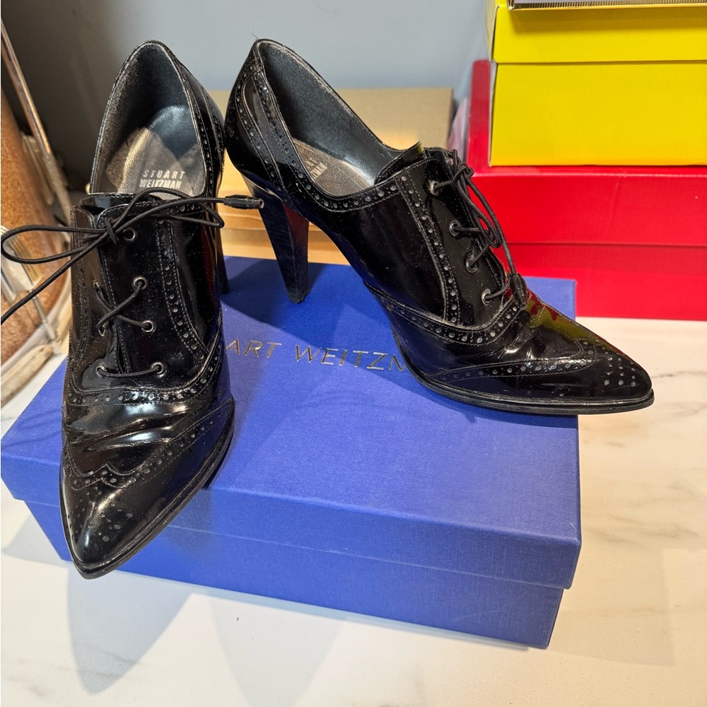Stuart Weitzman Black Patent Leather Heels